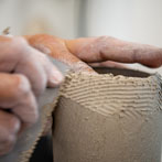 Ashraf Hanna at work in his studio 2019